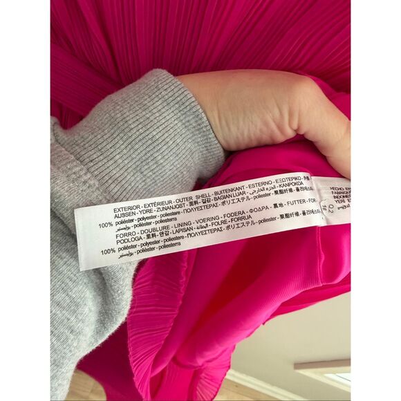 Zara Pleated Midi Dress NWT Hot Pink LS Fuschia, Size Small S Barbie Barbiecore - Picture 10 of 10
